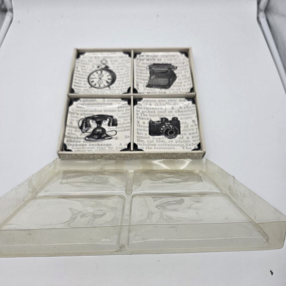Paula Scaletta Simple Objects Mini Plates Set of 4 MWW Black White 4.5"